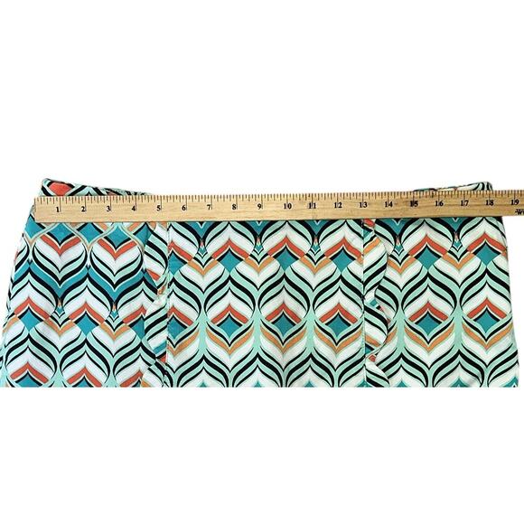 Crown & Ivy Geometric Print Multicolor Cyan Golf Skort Size 14 - Picture 2 of 7